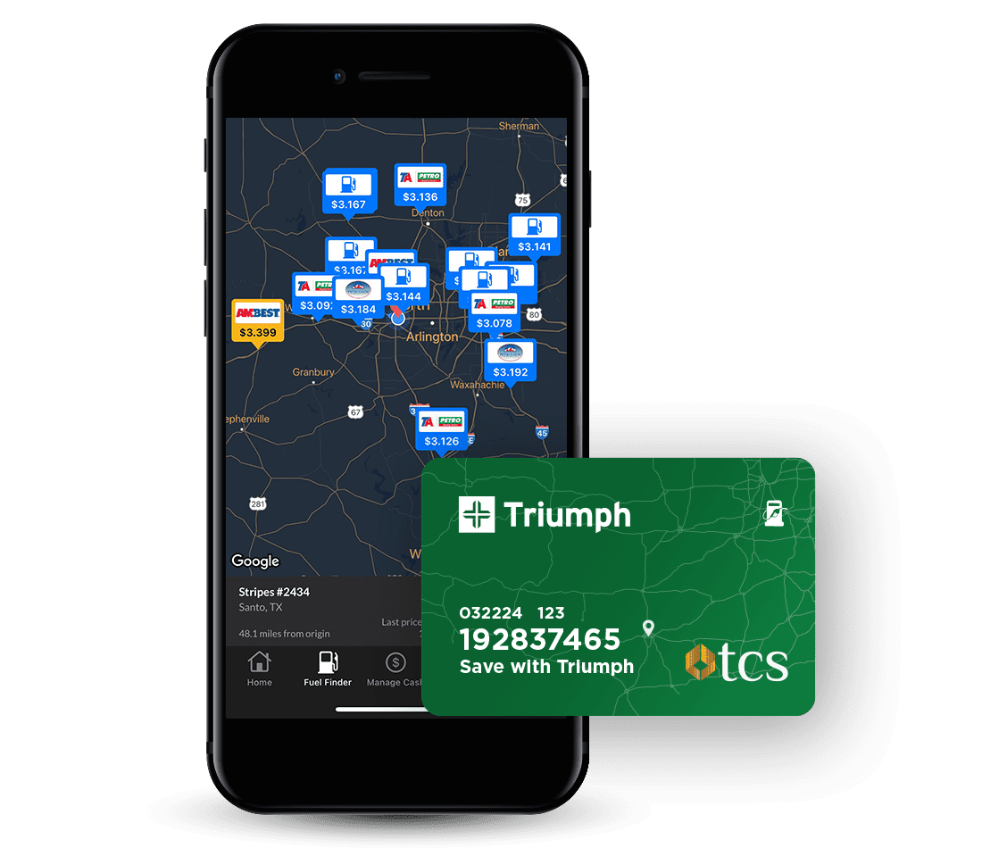 cell phone and triumph gas card